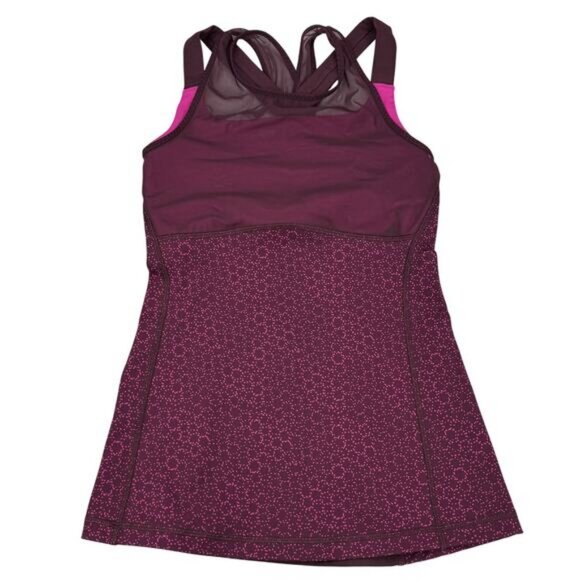Lululemon Ready, Set, Sweat Tank In Star Pixel Raspberry Bordeaux Drama Size 4 - Picture 5 of 9